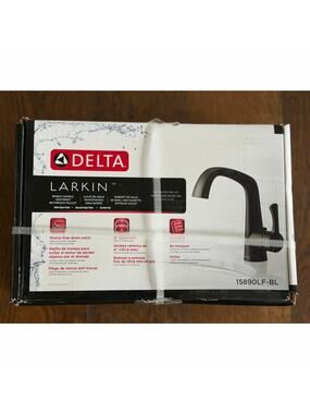 Delta Larkin Single Handle Centerset Bathroom Faucet Matte Black Finish